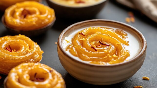 jalebi with rabri traditional sweet