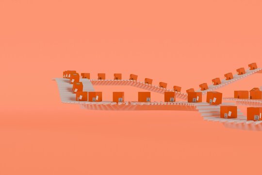 Boxes on a conveyor belt