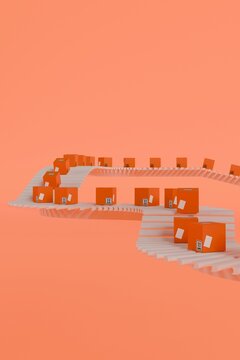 Boxes on conveyor belt