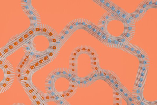 Birds-eye view of conveyor belts