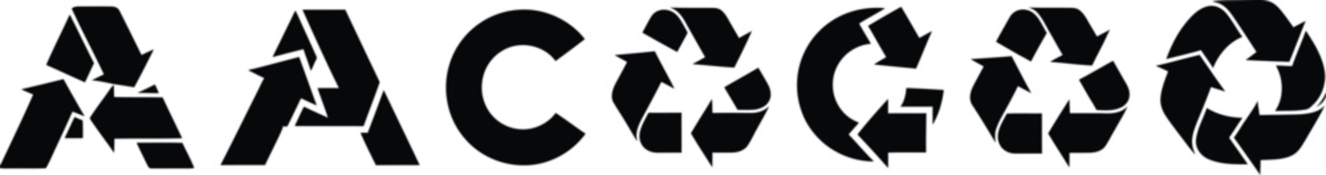 Distressed text logo with letters aacggg