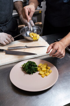 Plating Cooked Vegetables
