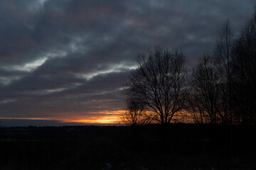 zalew porajski , widoki z zachodem słońca  © rob