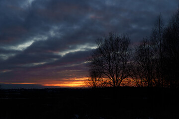 zalew porajski , widoki z zachodem słońca  © rob