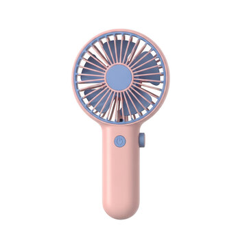 Pink handheld mini fan isolated on transparent background