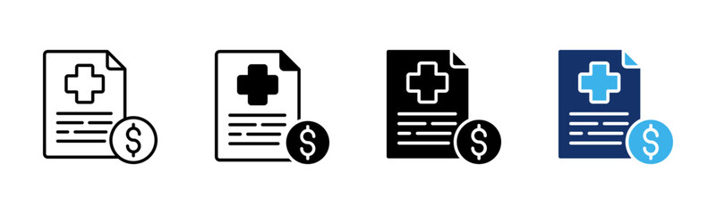 Obraz premium Medical Bill icon sheet multiple style collection