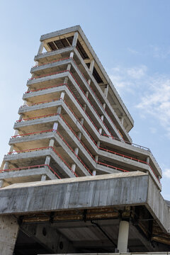 Shell of a concrete high-rise building