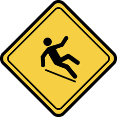 Caution wet floor slippery hazard warning sign