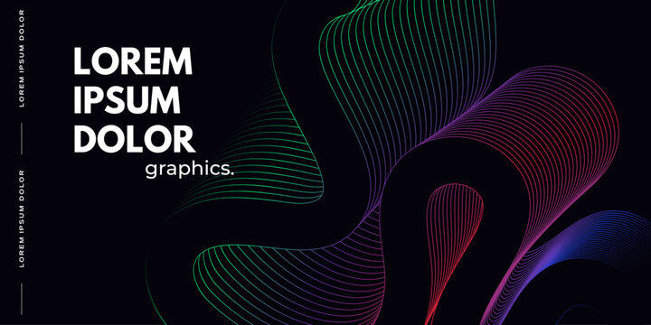 Glowing wavy lines on dark blue background.