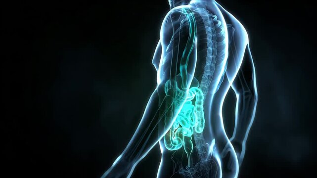Exploring the intricate beauty of the human digestive system in stunning 4K visuals, showcasing vibrant colors and glowing details that mesmerize and educate