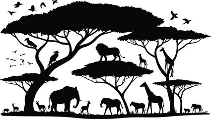 Penguin silhouettes collection, arctic bird vector icons, antarctic animal set, cad drawing flat vector illustration, black sea birds. © Monjila