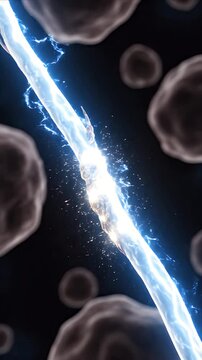 CGI Visualization Nerve Regeneration Process Electric Signal Transmission Cellular Regeneration Microscopic Medical Animation for Educational Healthcare Presentations