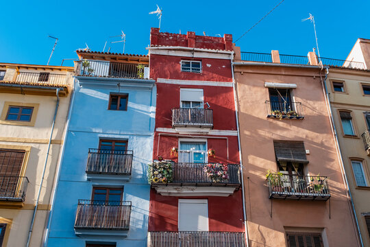 Colorful houses in a row