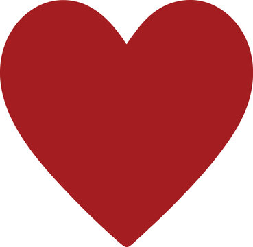 Red heart on white background symbol love affection vector illustration EPS PNG file