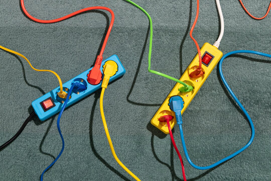 Tangled Multi-Colored Power Cords