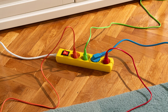 Tangled Multi-Colored Power Cords