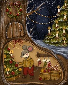 Mouse in his tree house