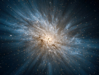Fototapeta premium Stunning cosmic explosion with radiant glowing stars and swirling interstellar clouds creating a mesmerizing celestial burst of energy in deep outer space environmen