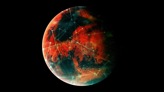 Mars with connection dots