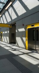 Modern Urban Architectural Interior Featuring Sunlight and Metallic Elements for Enhanced Design