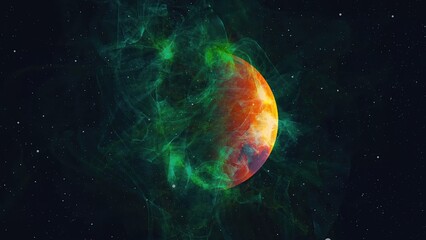 planet Mars with nebula © turbomotion046