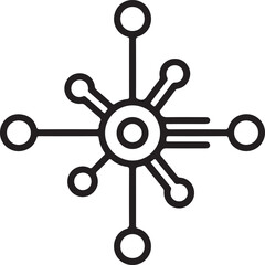Obraz premium Network Connection Hub Line Icon