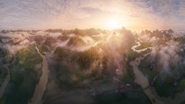 Sunrise Over Karst Valleys