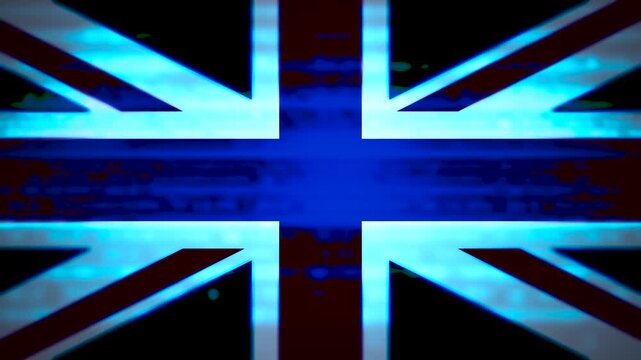  Ominous UK Flag with Overlaid Computer Data