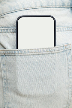 Smartphone in back pocket of jeans