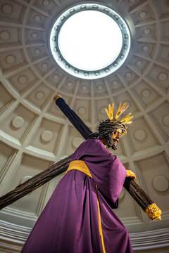 Lord of Gran Poder with Cross, Seville Basilica Coffered Dome Oculus