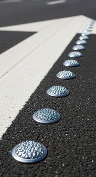 Road Marking Precision: Illuminated Directional Road Studs Guiding Drivers on Asphalt Surfaces