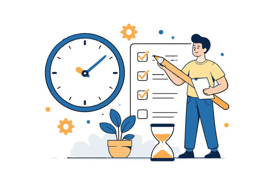 Clock generation white vector simple task management icon image time no letters