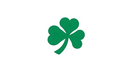 Minimalist Leaf Clover Logo Design. Green Shamrock Icon on White Background for Sports Team or Brand Identity. st patrick Day symbol