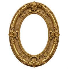 An ornate gold frame with intricate details and a classic design.