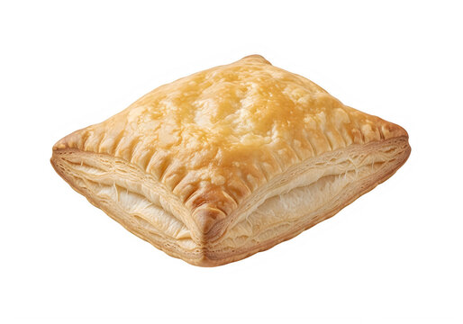 Golden-brown traditional Cornish pasty with crimped edges, freshly baked and flaky, isolated on transparent background, perfect for British cuisine and food photography