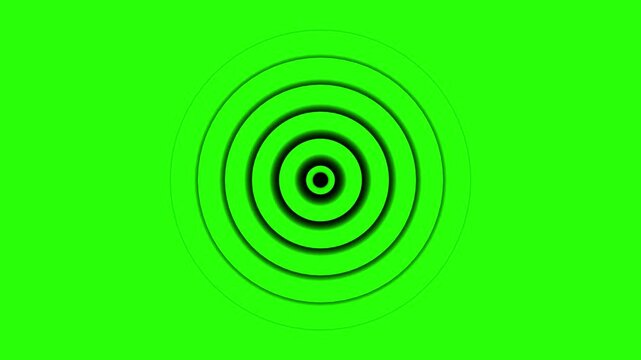 Green background with central concentric circles abstract