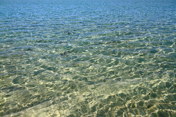 Clear Turquoise Ocean Water Lapping A Sandy Tropical Beach Shoreline, Sandy Beach, Mauritius