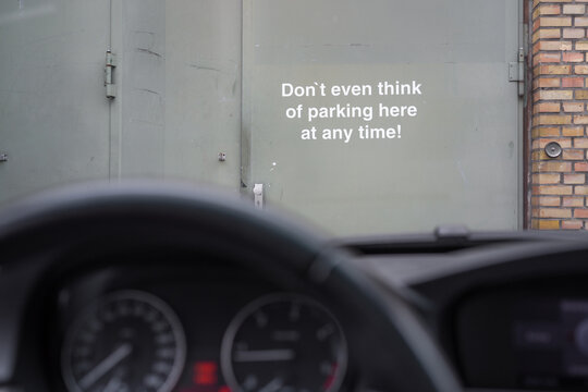 Sign warns against parking