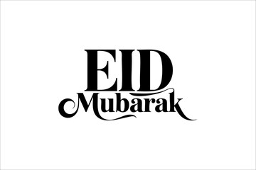 Elegant Eid Mubarak Serif and Script Typography Design
