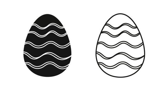 Easter eggs with wavy lines Vector