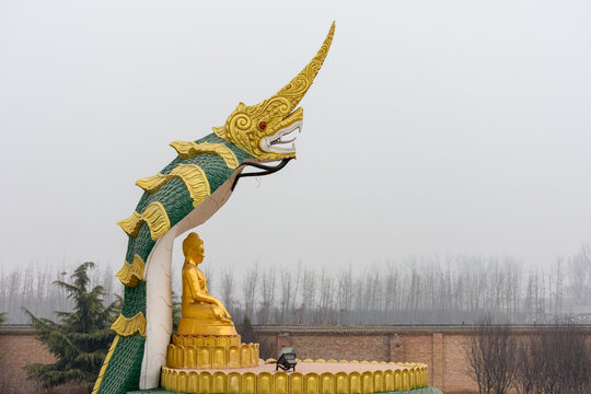 Thai-style Buddhist temple at White Horse Temple, old Buddhist temple in Luoyang in Henan province in China