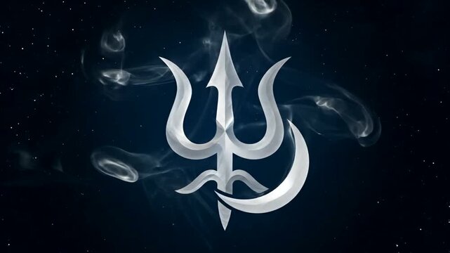 Trishul Symbol Hinduism Spiritual Trident Icon.