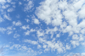 冬の青空に白い雲