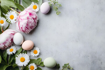 Obraz premium easter eggs and flowers