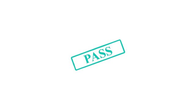 approved stamp pass animation on white background,document approved imprint reveal,official approved seal animation.