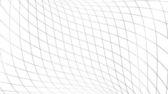 Abstract rotating lines on white background forming interwoven geometric patterns, minimal dynamic motion design concept. Seamless looping.