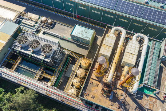 Aerial View of Chemical Fiber Manufacturing Plant