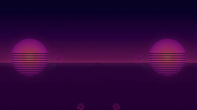 Retro Futuristic Background with Neon Lights.