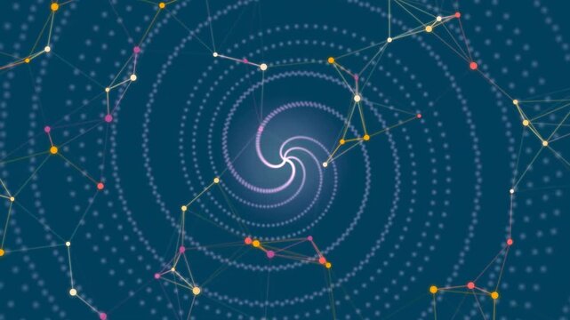 Spiral Galaxy Animation with Constellations and Stars.