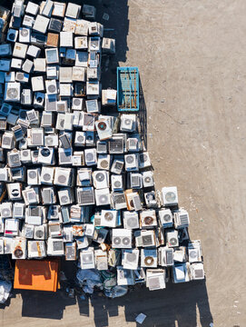 Aerial View of Air Conditioner Recycling Facility E-Waste